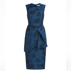 Kay Unger blue peplum sleeveless dress
